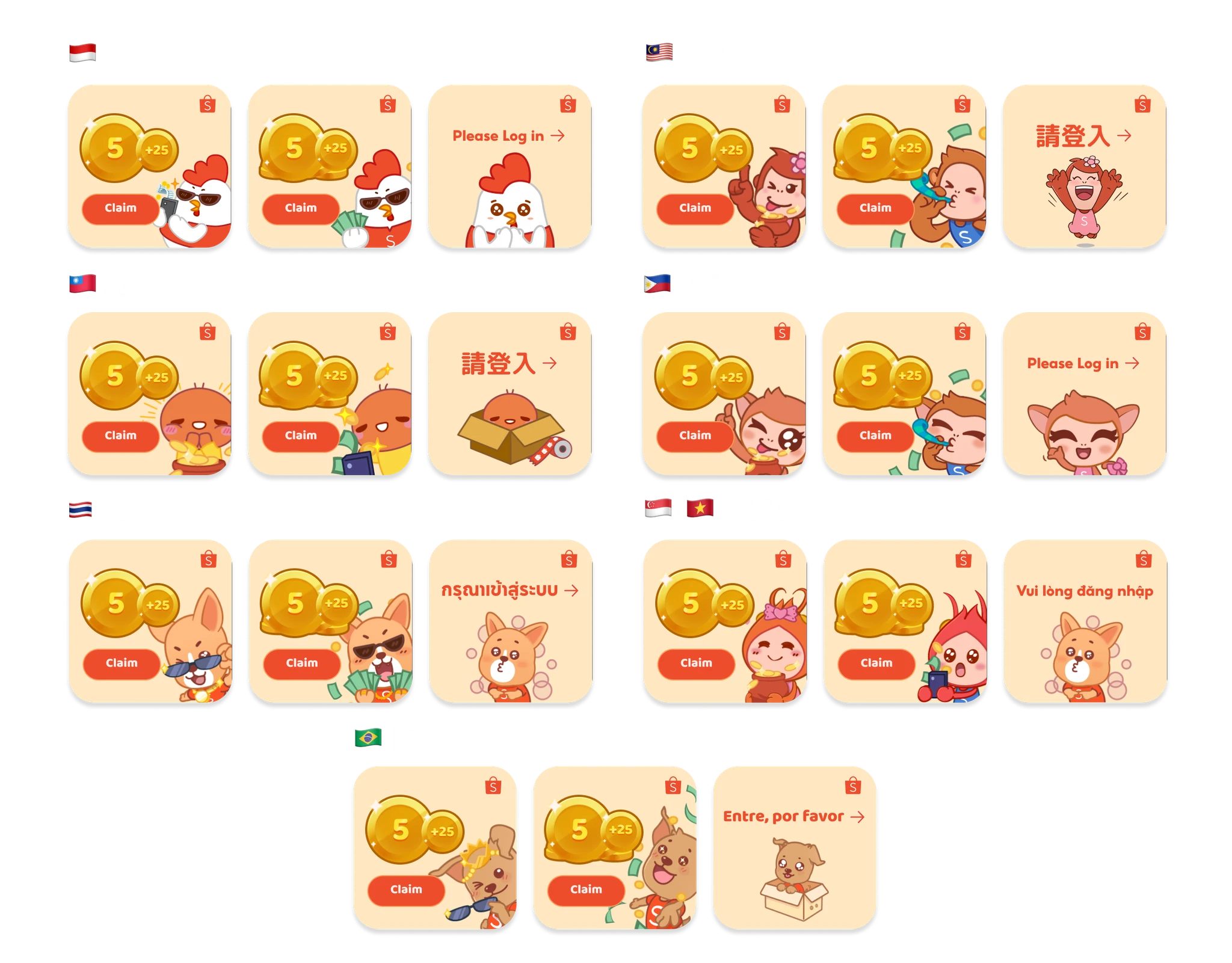 Multi-region asset matrix (ID, MY, SG, PH, VN, TH, TW, BR)